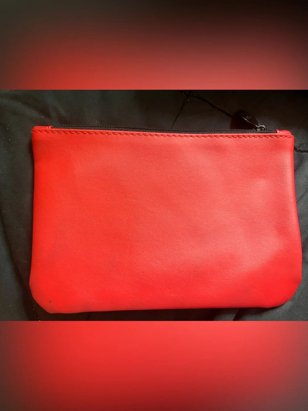 ipsy Red Embossed Mask Cosmetic Pouch
